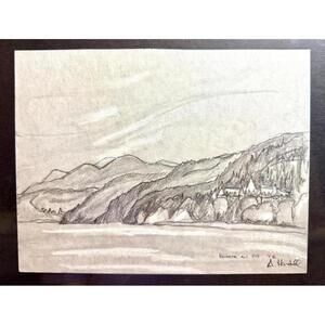 Quebec ART – Original Alain Nantel –Pointe-au-Pic 1996 - Graphite
